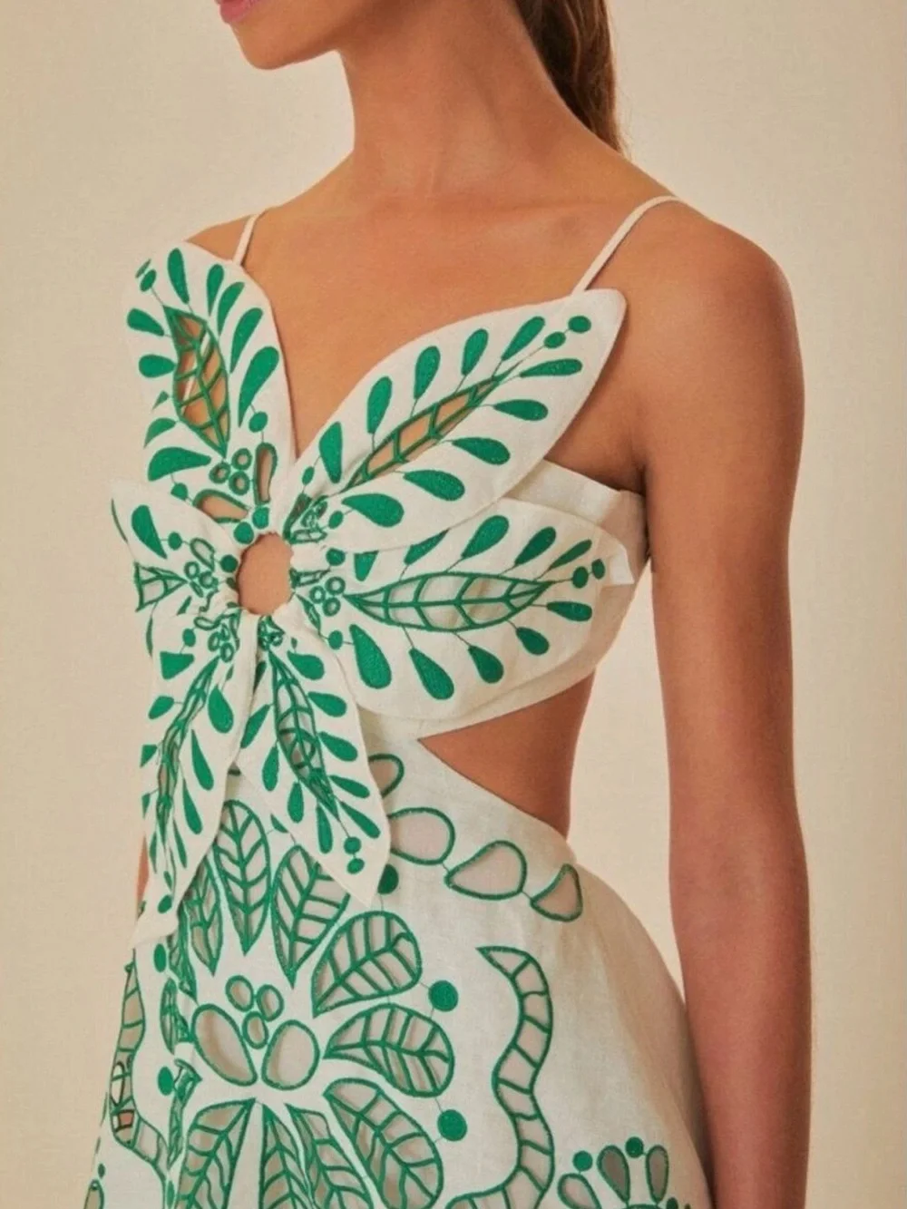 Farm Rio Flower Richelieu Eyelet Maxi Dress size large - Picture 10 of 12